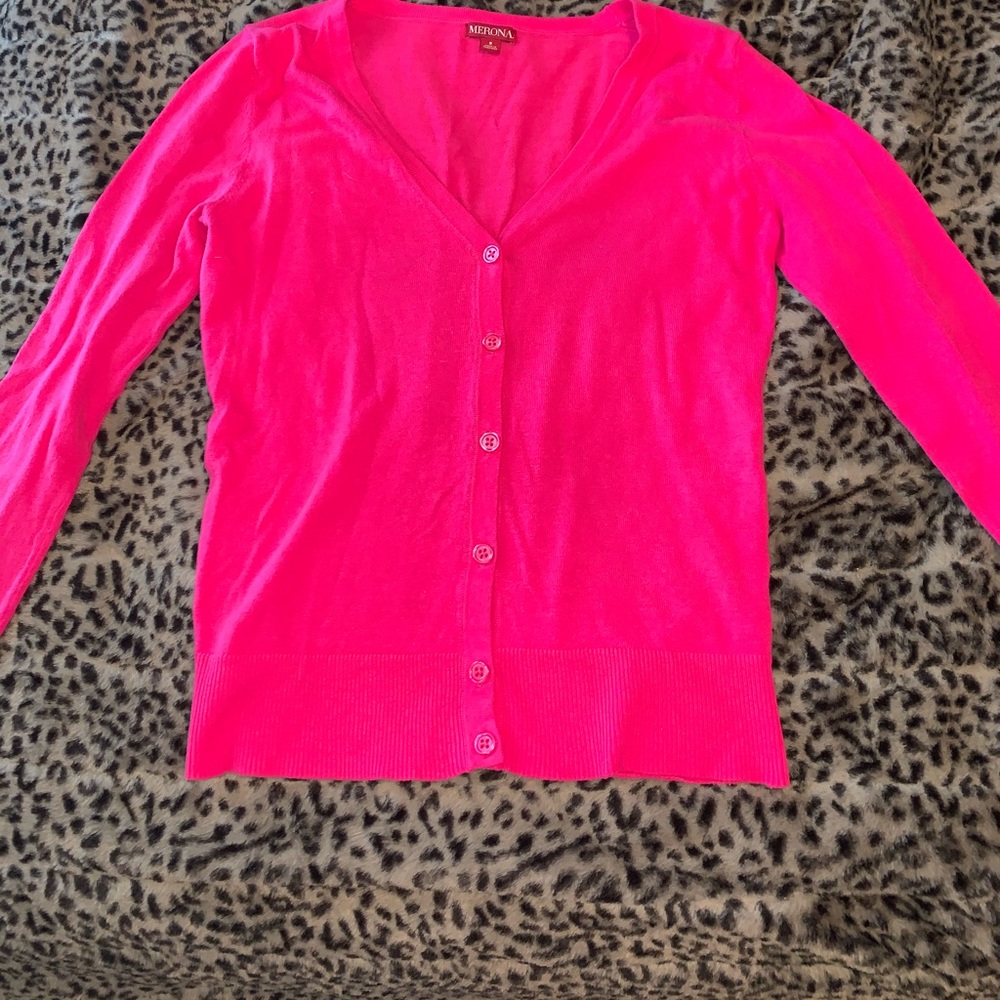 Hot pink cardigan